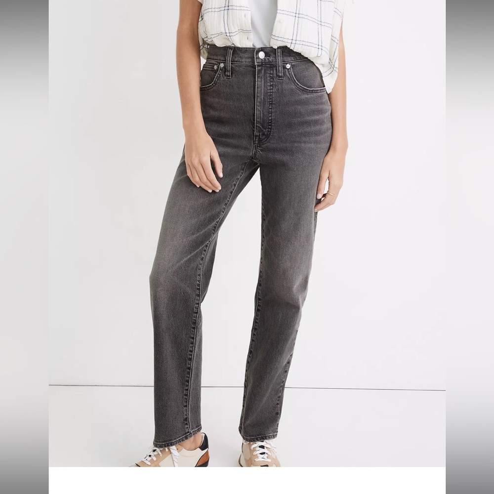 Madewell Perfect Vintage Straight Jeans, 29, Cosner wash, black, gray